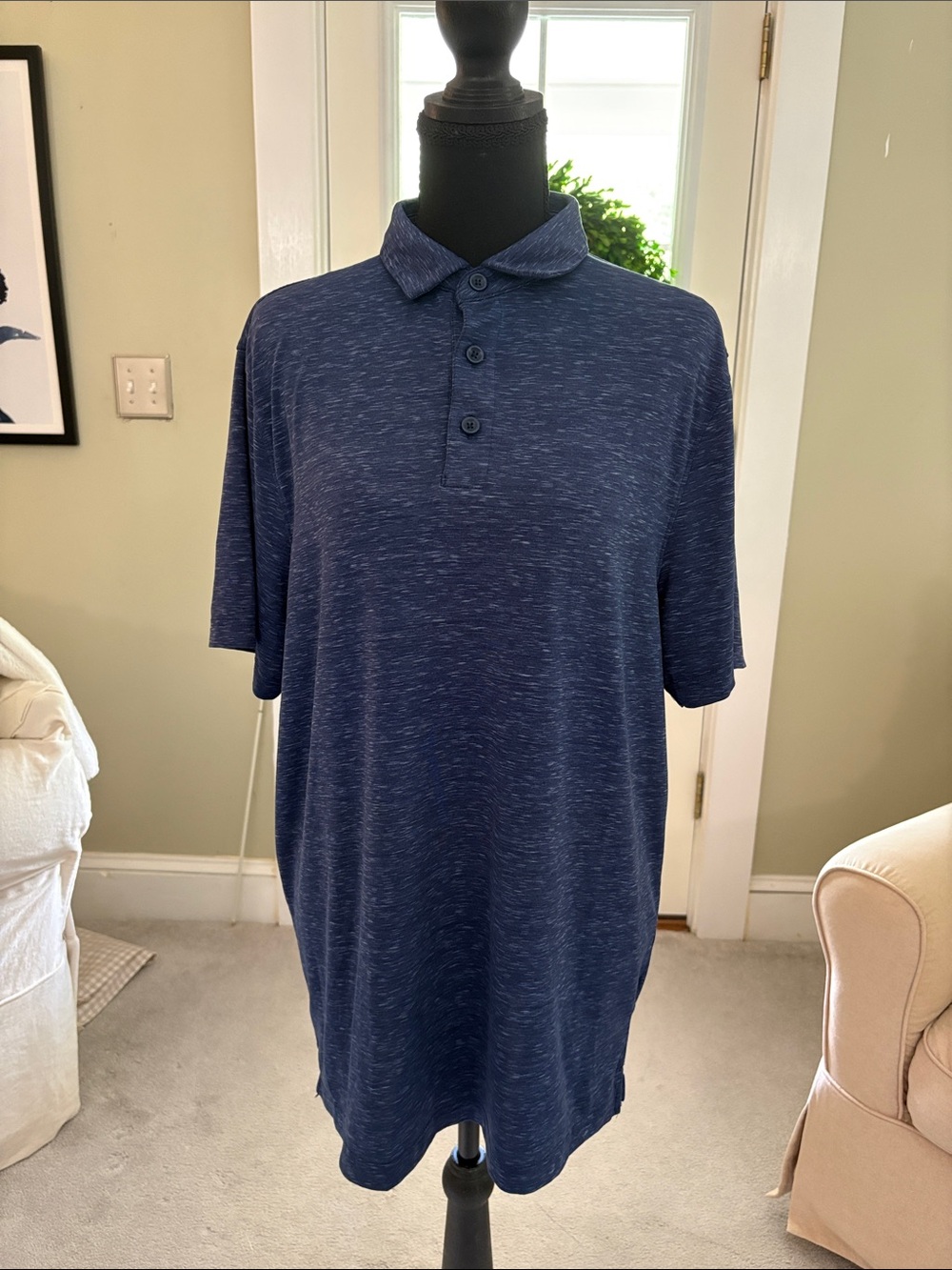 C9 by Champion Navy Heather Short-Sleeve Polo